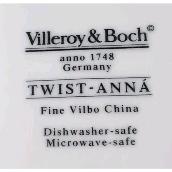 VTG Villeroy & Boch Twist Anna 2 Round Vegetable Bowls White Blue Polka Dots - Picture 7 of 14